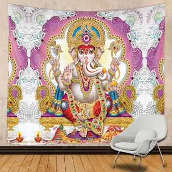 Indijski Bog Ganesha Umetnosti Steno, Tapiserija, Gospod Ganesha Vinayaka Ganapati Kip Bude, Slikarstvo, Religija, Umetnost Zlati Slon Dekor