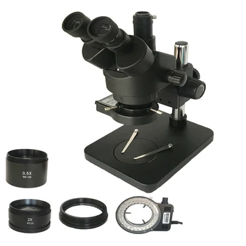 Industrijska Pregled Zoom, 3,5 X-90X elektronski Trinocular Stereo Mikroskop Tabela Steber Stojalo 56 Nastavljiva led luči svetilka
