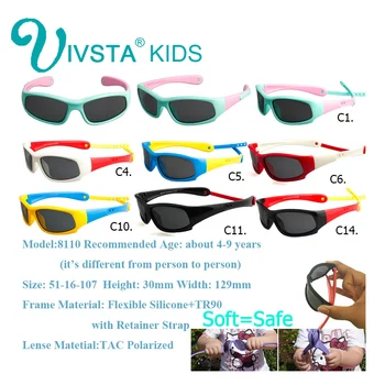 IVSTA Otroci sončna Očala Fantje Silikonski Trak Polarizirana Prilagodljiv TR90 Elastična Otroci sončna Očala Dekleta Honorar Imetnik 8110