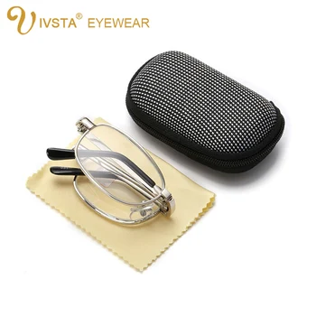 IVSTA Zložljive Kovinske Ženske Obravnavi očala zložljiva eyeglass okvirji za očala-za-vpogled +100 250 300 3.5 4.0 Slim Case Prenosni 031