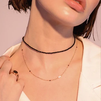 Iz nerjavečega jekla ogrlica za ženske, ogrlico, obesek, Letnik ogrlica Dvojno plast Verige ženske pribor bohemian verige nakit