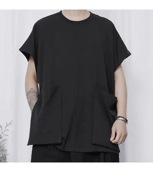 Izvirne nove t-shirt moški Japonski velikosti majica Yamamoto veter nišo design velik žep dekoracijo svoboden brez rokavov tt-shirt