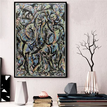 Jackson Pollock Povzetek Platno Slikarstvo Plakatov In Fotografij Stenske Slike Za Dnevno Sobo Letnik Plakat Okrasni Dom Dekor