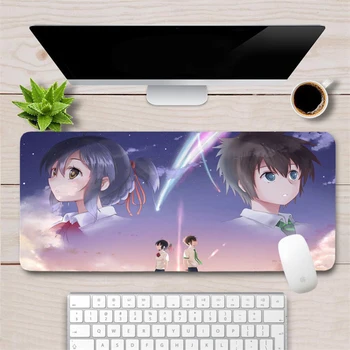 Japonska Vaše Ime Anime Mouse Pad XL Veliko Igralnih 60x30cm Mousepad Igralec Trajne Zaklepanje Rob Stroj Otaku Računalniški Mizi Mat