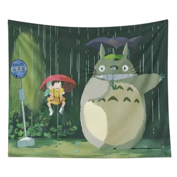 Japonske Anime Risanke Totoro Mačka Tapiserije Steni Visi Živali, Tapiserija, Dekorativna Odeja Preproga Boho Dekor