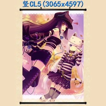 Japonski Anime NEKOPARA chocolat & vanilija & Azuki & Kokos & Cimet Doma Dekor Steno, se Pomaknite Plakat Dekorativne Slike
