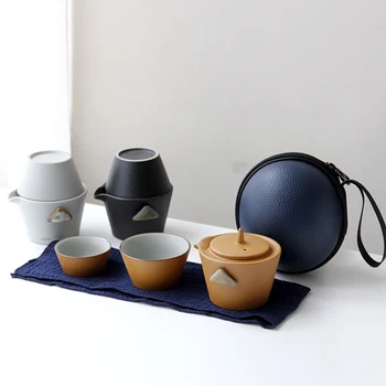Japonski keramični čajnik gaiwan teacups ročno prenosno potovanja urad čaj nastavite eno pot dve skodelici