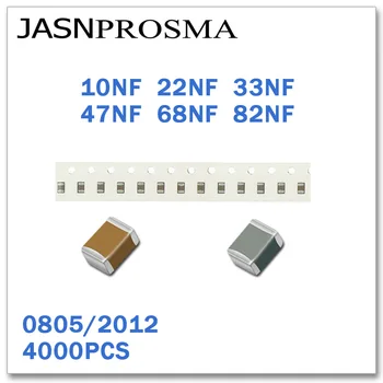 JASNPROSMA 4000PCS 0805 2012 X7R RoHS 50V 10% 10NF 22NF 33NF 47NF 68NF 82NF SMD Visoke kakovosti Kondenzator K B Novih izdelkov