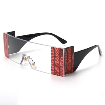 JASPEER 2020 Novo Majhen Pravokotnik sončna Očala Ženske Luksuzne blagovne Znamke Enem Kosu Punk Moških Odtenki Sonce Steklena Kača Tatoo Modni Očala