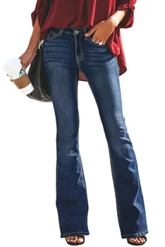 Jeans ženska, plus velikost zadrgo letenje bombaža, beljeni ženske hlače črne moda 2019 priložnostne flare hlače nova xxl