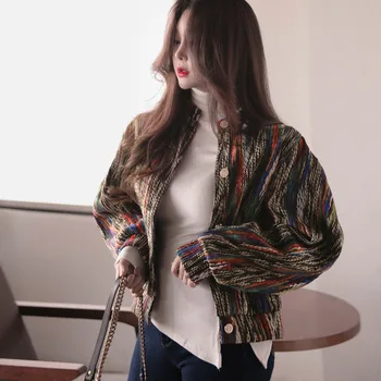 Jeseni in pozimi novo korejska različica temperament kratek odstavek enotni-zapenjanje barve fashion mala jakna jakna ženske