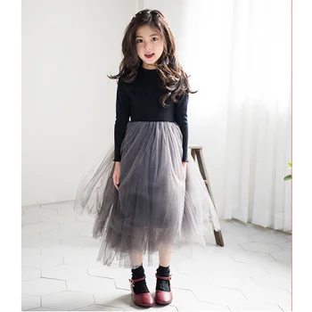 Jeseni, Pozimi Dekleta Obleko Otroci Oblačila Moda Dekleta Očesa Obleke Z Dolgimi Rokavi Dekliška Obleka