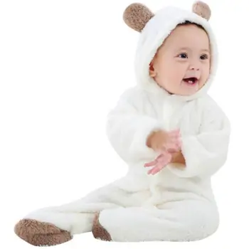 Jeseni, Pozimi Novorojenčka igralne obleke otroška flis jumpsuit Hoodies Jumpsuit baby dekleta fantje romper novorojenčka toddle baby kombinezoni