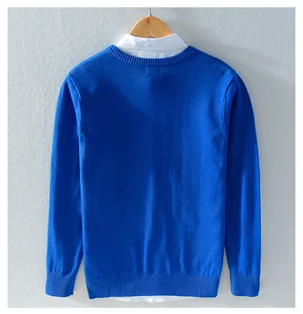 Jesensko zimska oblačila Trdna Harmont Vezene Kuža barve Moški pulover stretch Nekaj puloverji modni, topli puloverji vrh