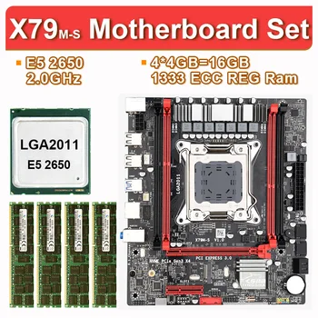 JingSha X79M matični plošči nastavite z LGA2011 glavnik Xeon E5 2650 CPU 4pcs x 4 GB = 16 GB pomnilnika DDR3 ECC RAM 1333
