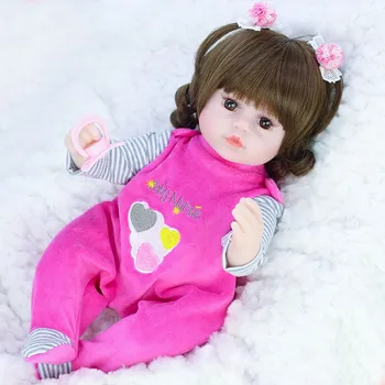 JULIJA JE PESEM 42CM Prerojeni Lutke Vinil Bombaž Igrače Za Dekleta Rjave Oči Baby Doll Veren Mehko Malčka Prerojeni Bebe Prerojeni Realista