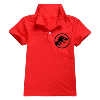 Jurassic Park, Športna otroška Oblačila Čistega Bombaža Zavoj navzdol Ovratnik Kratek Rokav T-shirt Dinozaver Cosplay Fantje Dekleta Vrhovi