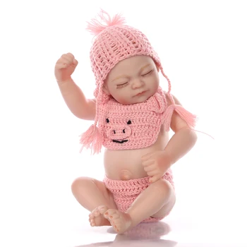 KEIUMI Ročno Kvačkane Obleke Obleko Mini 11 Inch 27 cm Prerojeni Baby Doll Polni Silikona Spanje Baby Doll Otrok Darilo za Rojstni dan