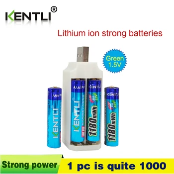 KENTLI 4pcs nizke self razrešnice 1,5 v 1180mWh AAA litij-li-ionska baterija za polnjenje +4channels smart litij-polnilnik