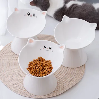 Keramični mačka skledo urha klicati živilo torilo mačke skledo pitne skledo srčkan hišne bowl nabor mačka dobave poševna usta skledo povečano