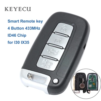 Keyecu Smart Remote tipka za Vstop brez ključa Fob 4 Gumbi 433MHz ID46 Čip za Hyundai I30 IX35
