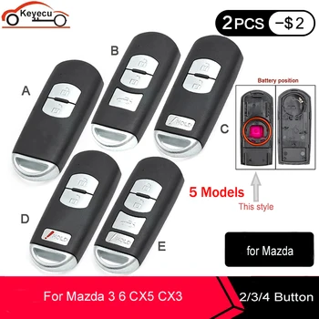 KEYECU za Mazda 3 6 CX-3 CX-5 Zamenjava 2/ 3/ 2+1/ 4 Gumb Smart Remote Avto Ključ Lupini Primeru Fob Rdeče Držite z Nerezane Rezilo