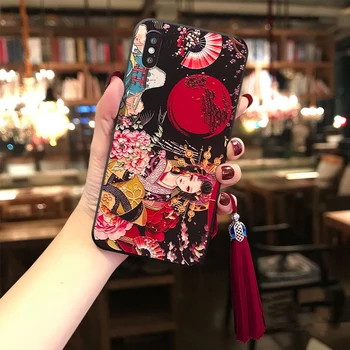 Kimono Dekle Tassel Primeru Telefon za Xiaomi Redmi Opomba 7 8 9 Pro 8T 7A 8A Mi 10 9 8 Lite 9T CC9 CC9e Mehko TPU Nazaj Zajema Capa