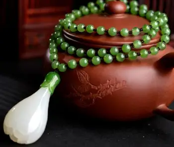 Kitajski handcarved Naravni Nephrite Bela Jades Magnolija ogrlico, obesek>>>dekleta choker ogrlico, obesek Brezplačna dostava