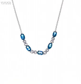 KJJEAXCMY boutique nakita 925 sterling srebro vdelan Naravnih Modri Topaz ženska Zapestnica Podporo Test trendy