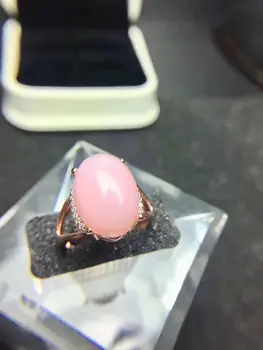 KJJEAXCMY fine nakit 925 sterling srebro vdelan naravnih pink opal nov Ženski prstan luksuzni Podporo test vroče prodaja
