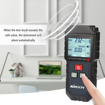 KKMOON Prenosni Digitalni LCD Elektromagnetno Sevanje Tester Električne Magnetno Polje Dozimeter Detektor z Zvokom, Svetlobo, Alarm