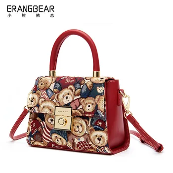 Klasična medved cartoon živali srčkan messenger bag žensk torba divje trend modni torbici kvadratek vrečko