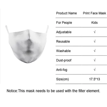 Klasična Pol Obraz Tkanine Masko Otroci Tiskanja Tkanine Maske Stroj Za Večkratno Uporabo Maske Srčkan Velika Usta Otroka Usta-Žarilna