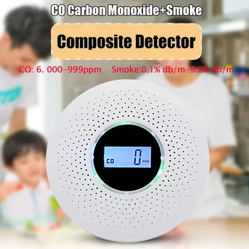 Kombinacija Dima in Ogljikovega Monoksida Detektor z Zaslon, Baterija Upravlja Dim CO Alarm Detektor