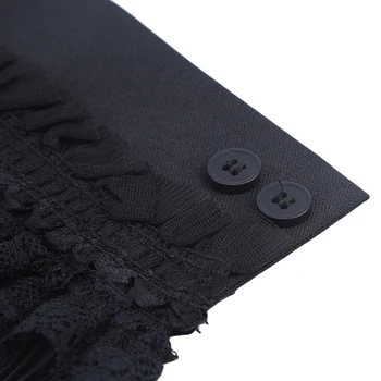 Korejska Različica Multi-layer Črne Čipke Naguban Ponaredek Hlačnice Modi Nove Ženske Obleke Dekoracijo Ponaredek Rokavi Pulover Ženske Rokavice