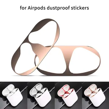 Kovinski Dustproof Nalepke za Apple AirPods 1 2 Primeru Zajema Ultra-Tanek Prah Stražar Zaščitna Zaviti Nalepke Kože Samolepilni Film
