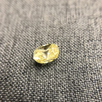 Kvadratni Sevalno Cut 2.0 Karat Rumene Barve Moissanite Izgubijo Kamen VVS Odlično Rezano Razred Test Pozitiven Lab Diamond