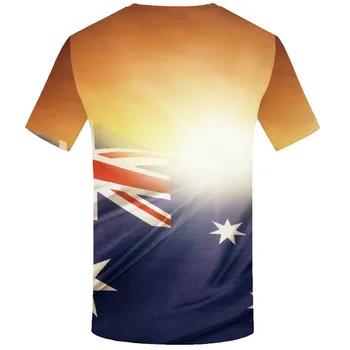 KYKU blagovne Znamke Harajuku T-shirt Moški Avstralsko Zastavo Tshirt Natisnjeni Pisane Shirt Tiskanje Avstralija Tshirts Priložnostne Povzetek Anime Strdek