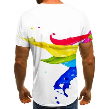 KYKU Pigment majica s kratkimi rokavi Moški Pisane Tshirt Tiskane Umetnosti Anime Obleko Kratek Rokav poletje Slog Natisnjeni Velika Velikost