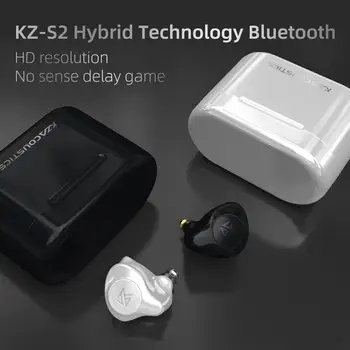 KZ S2 Pravi Brezžični TWS Slušalke Bluetooth v5.0 Hibridni 1DD+1BA Igra Čepkov Touch Kontrole šumov Športne Slušalke