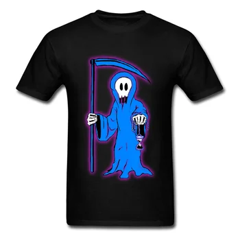 La Morjem T-majice Moške Lobanje T Shirt Grim Reaper Tshirt Halloween Bombaž Vrhovi & Tees Grafični Študent Obleke Poletje Črna