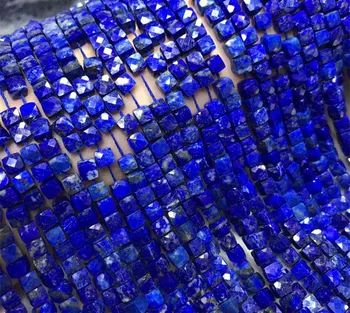 Lapis MODRI kvadrat gladko 4-5mm za DIY nakit, izdelava svoboden kroglice FPPJ debelo biseri narave gemstone