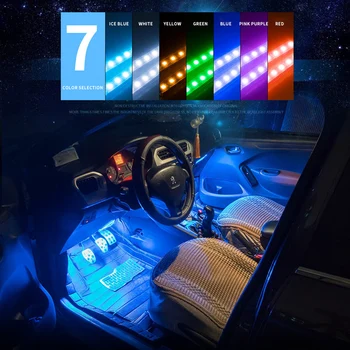 LED Avto Stopala Svetlobo Okolice Svetilko Z USB Brezžični Daljinski Glasbe za Nadzor Dekorativne za Mercedes Benz A45 AMG CLA45 C63 GLA45 G63