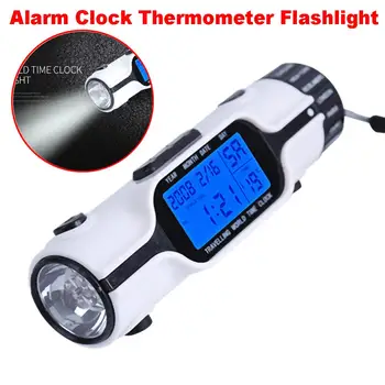 LED Digitalna Budilka Termometer LCD-Zaslon Svetilka Datum Potovanja Alarm 45DC24