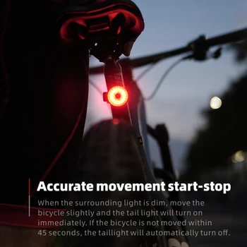 LED Kolesa Zadaj Lučka za Zaznavanje Polnilna Rep Lučka Auto Start/Stop Zavoro Kolesarjenje Prenosni Dustproof Kolesarski Deli