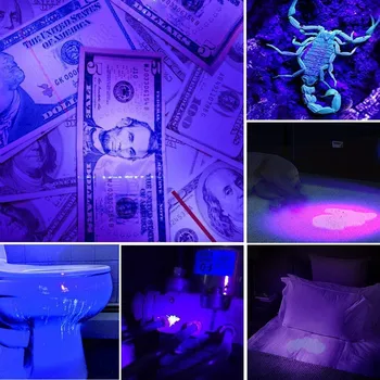 LED UV Svetilko Ultravijolično Svetlobo Z Zoom Funkcija Mini UV Svetilke Svetilke Za Hišne Madeže Urina Detektor Scorpion Lov