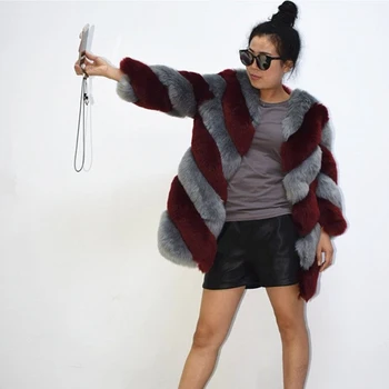 Leiouna Plus Velikost Polno Umetno Fox Fur Coats Ženske 2020 Moda Zimski Plašč Debel Toplo Ponaredek Kotlovec Suknjič Coats Chaqueta Mujer Ženske