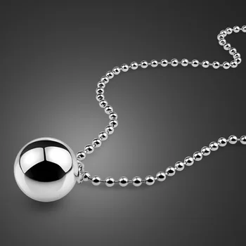 Lep trdna 925 srebro zvonovi žogo Modni obesek za ženske dolgo ogrlico.Očarljiva dama sterling srebrna ogrlica.Debelo nakit