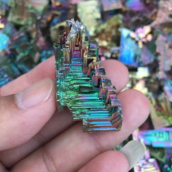 Lepo darilo mavrica bizmut vzorcu kristalno rude zdravilni mineralni naravni kristal grobo Bizmut rude Zelena kovinski 1pcs