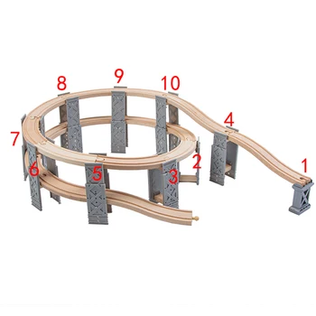 Lesene Spirala Most Železniške Proge, Primerna Oprema Vse Znameniti Leseni Vlak Izobraževalne Fant/ Otroci Igrače